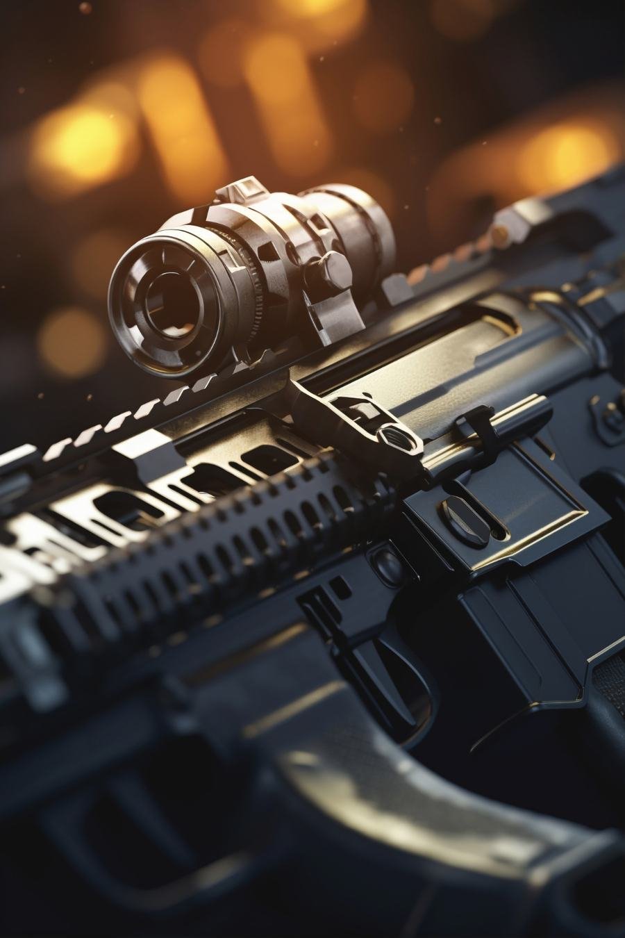 Close-up of a rifle scope